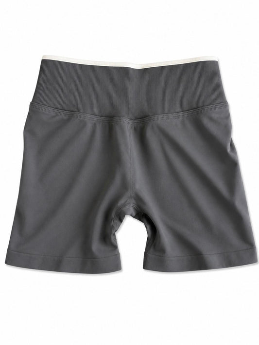 Short Deportivo Push Up Gris con Líneas Blancas