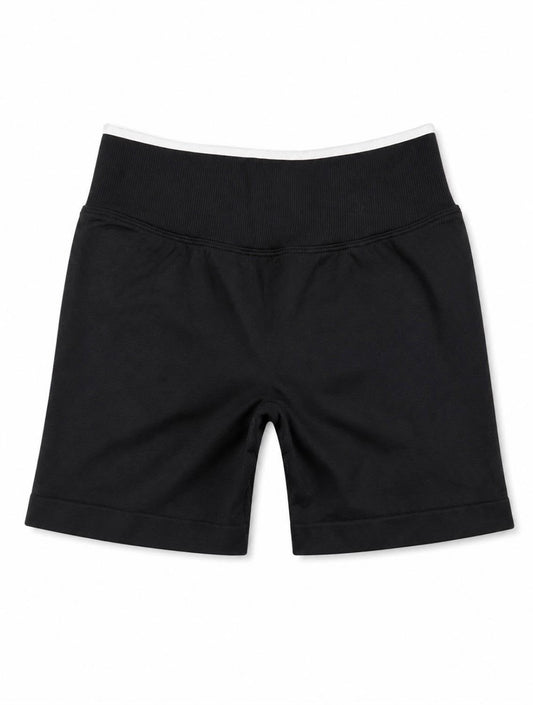 Short Deportivo Push Up Negro con Líneas Blancas