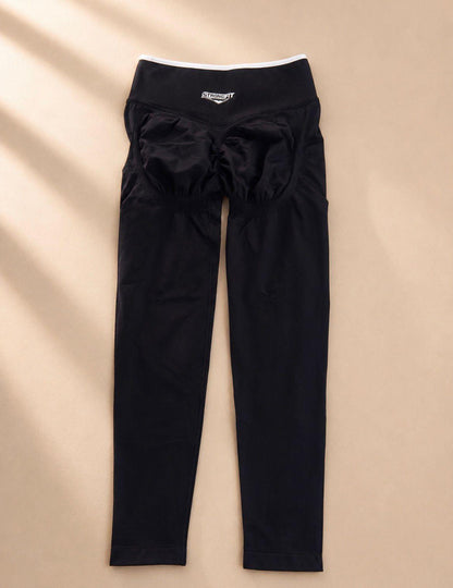 Leggings tobillero high rise Comfortlux negras con líneas blancas
