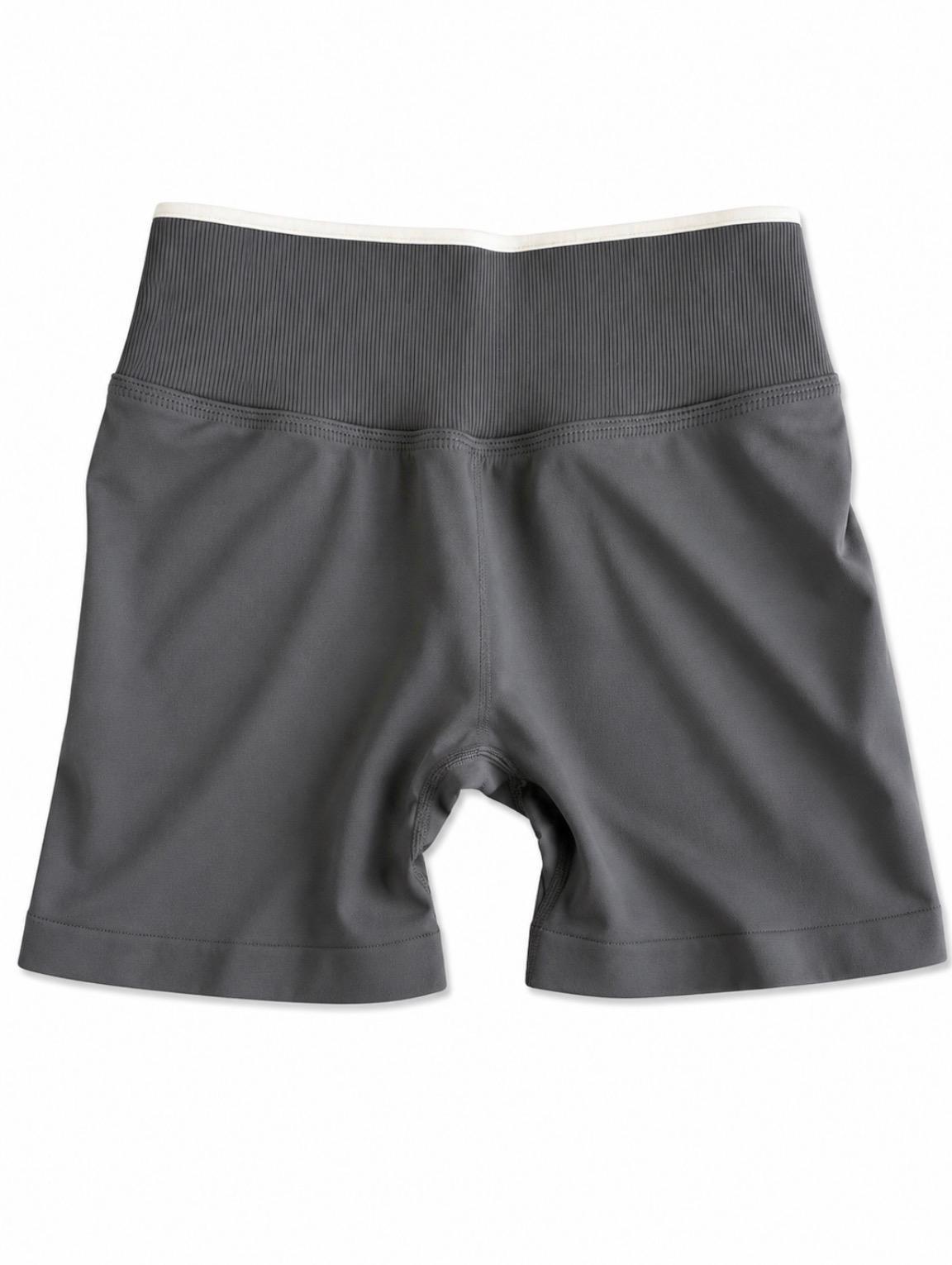 Short Deportivo Push Up Gris con Líneas Blancas
