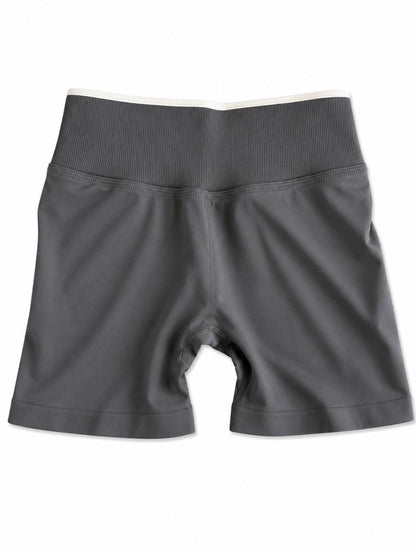 Short Deportivo Push Up Gris con Líneas Blancas