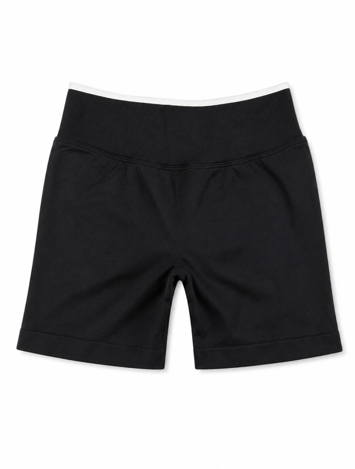 Short Deportivo Push Up Negro con Líneas Blancas