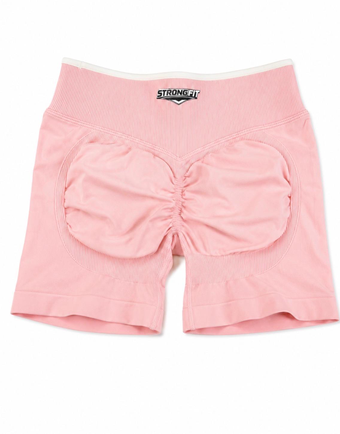 Short Deportivo Push Up Color Salmón con Líneas Blancas