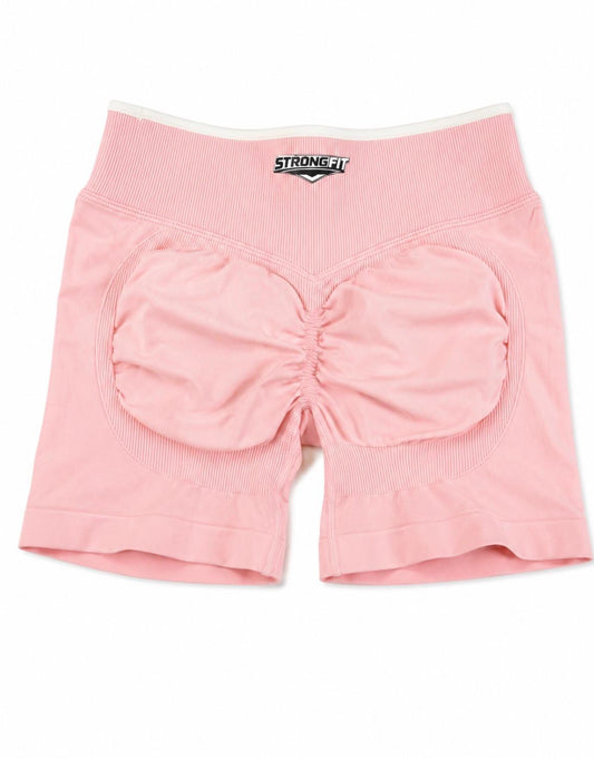 Short Deportivo Push Up Color Salmón con Líneas Blancas