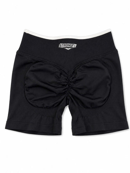 Short Deportivo Push Up Negro con Líneas Blancas