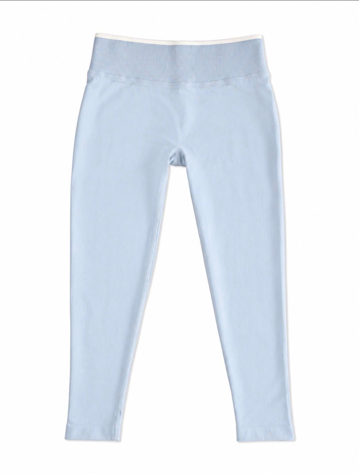 Leggings tobillero high rise Comfortlux azules con líneas blancas
