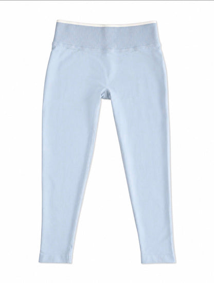 Leggings tobillero high rise Comfortlux azules con líneas blancas