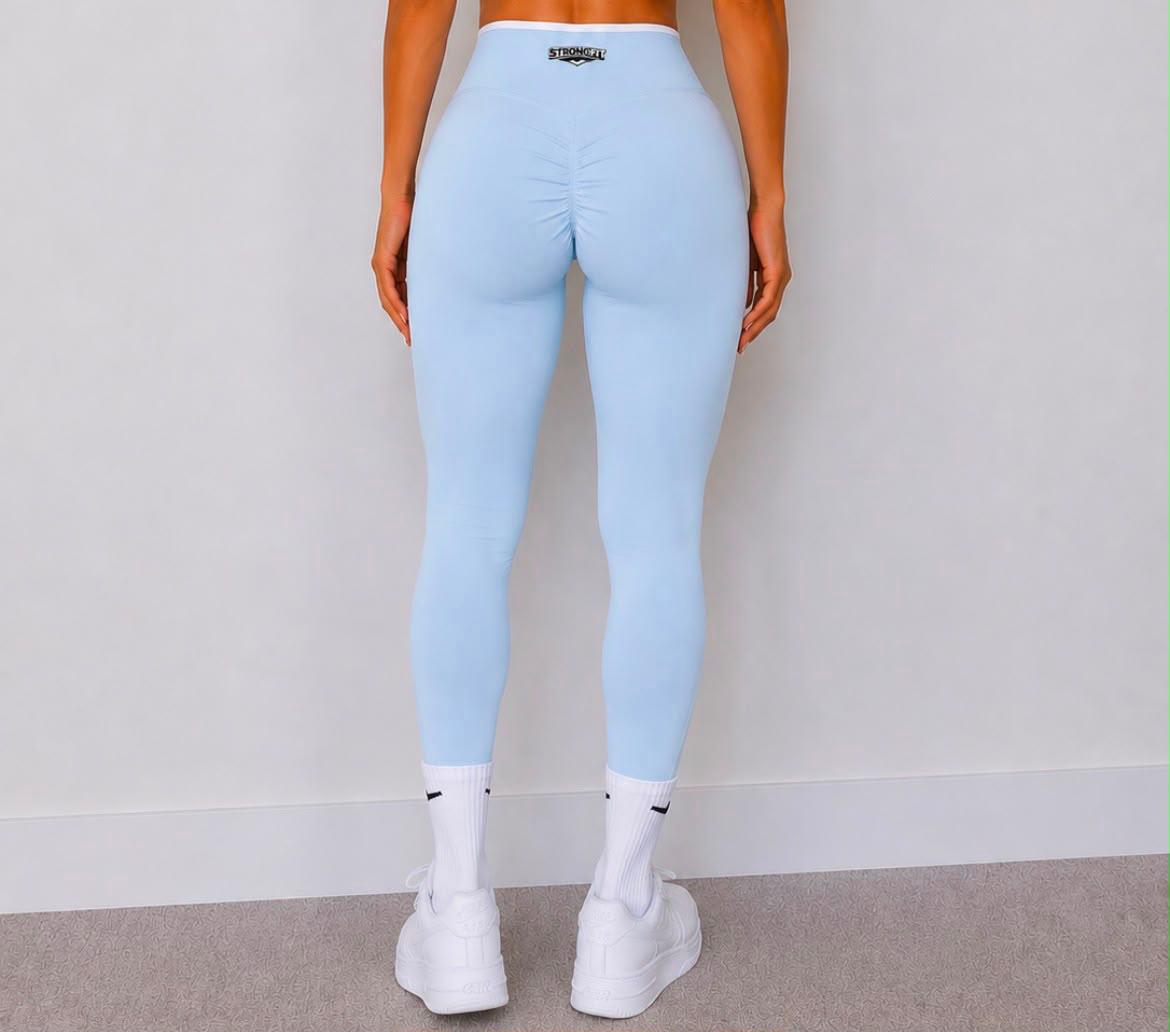 Leggings tobillero high rise Comfortlux azules con líneas blancas
