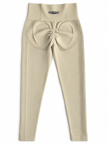 Leggings tobillero color beige ideal para Yoga y Pilates